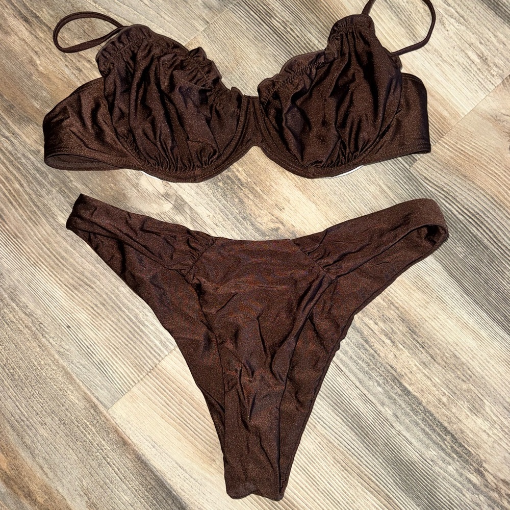Elegant Brown Women's Bikini Set